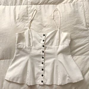 Zara Women’s off-white peplum top. Size Medium.